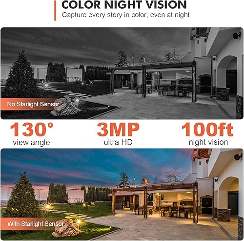 Miniatura 4 de Dzees Cámaras de seguridad WiFi PTZ de 360 inalámbricas para exteriores, cámara de seguridad para el hogar con batería 2K para interiores, foco y