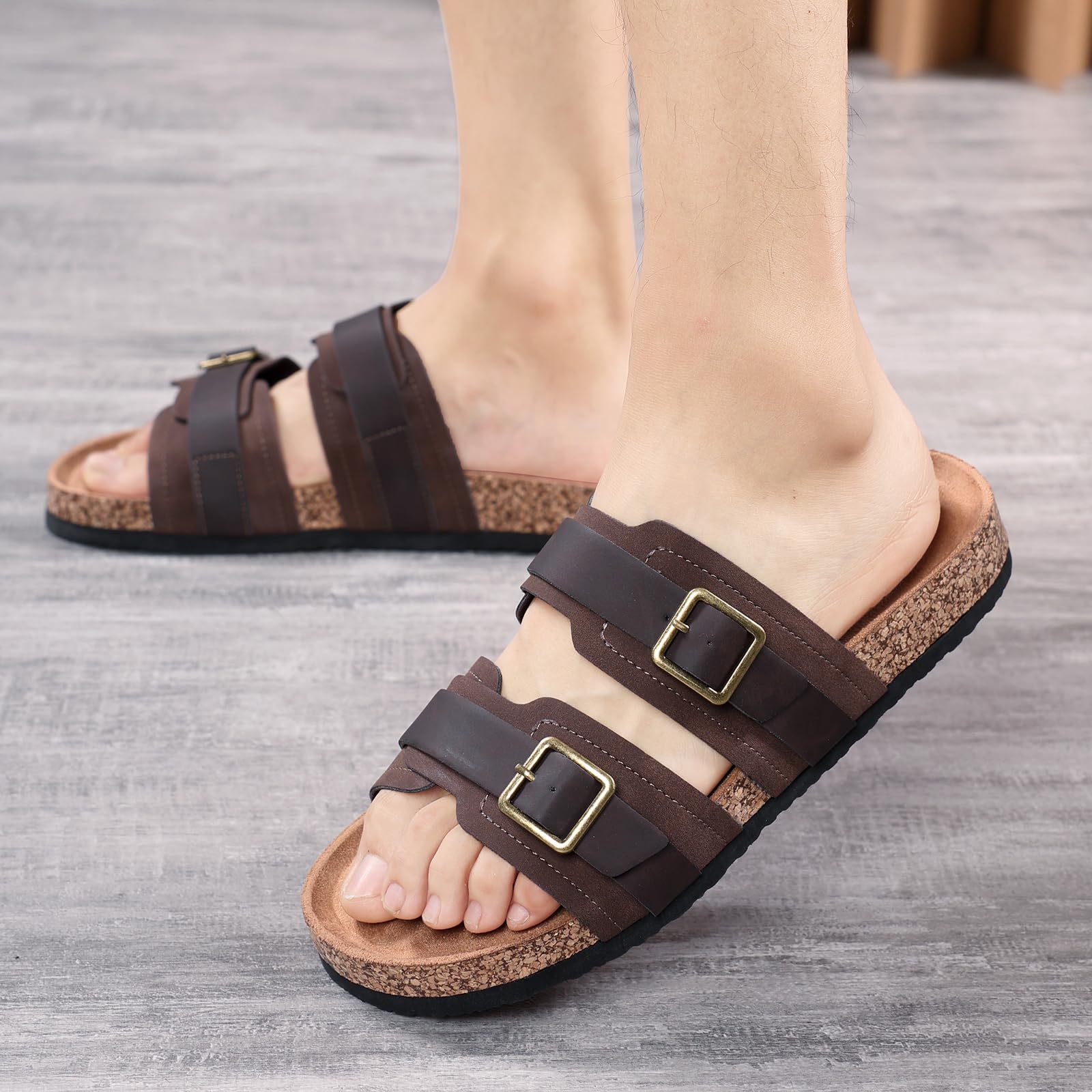 ARRIGO BELLO Pantofole Uomo Sandali Regolabile Fibbia Ciabatte Estive Scarpe da Spiaggia Traspirante EU41-46
