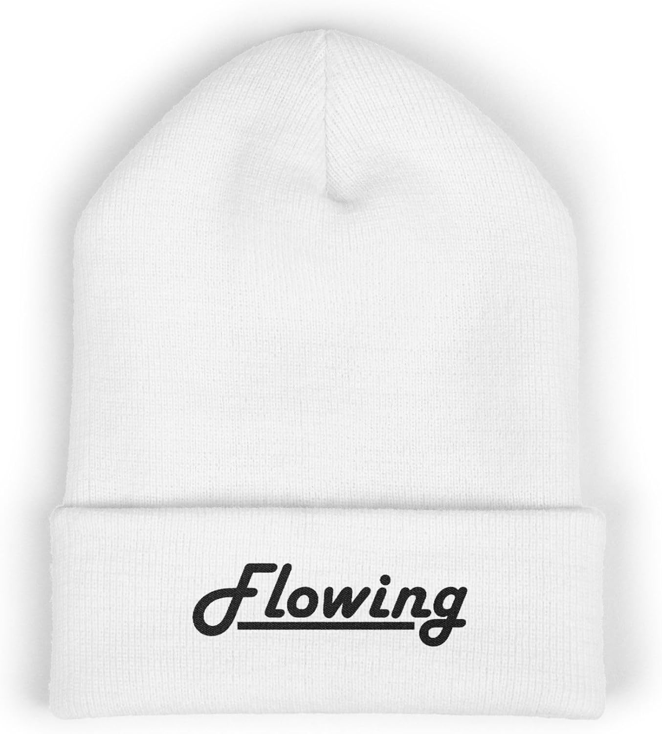 Flowing Premium Classic Cuffed Beanie Hat with Embroidery Message