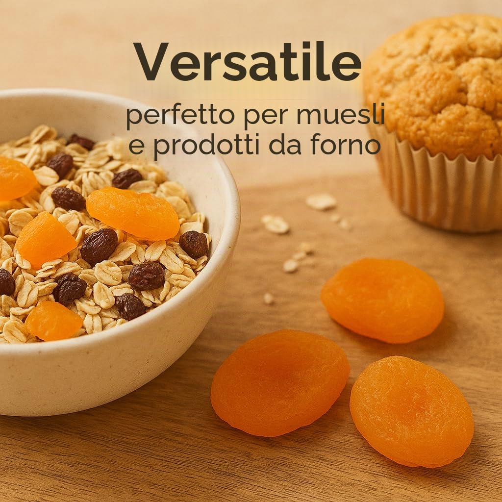 POSH Albicocche essiccate, 5 kg, naturali non zolfate | Morbidi e succosi, senza zuccheri aggiunti, naturali e non zolfati, ideali per cereali, yogurt e come snack
