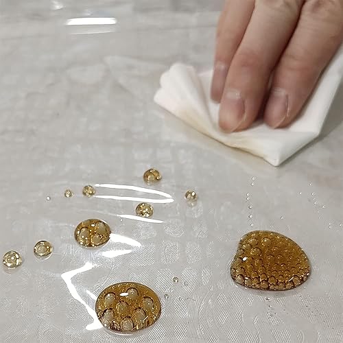 Miniatura 4 de PHIMINNEX Protector de mesa transparente, mantel grueso de plástico transparente, impermeable y a prueba de aceite, perfecto para mesa rectangular y