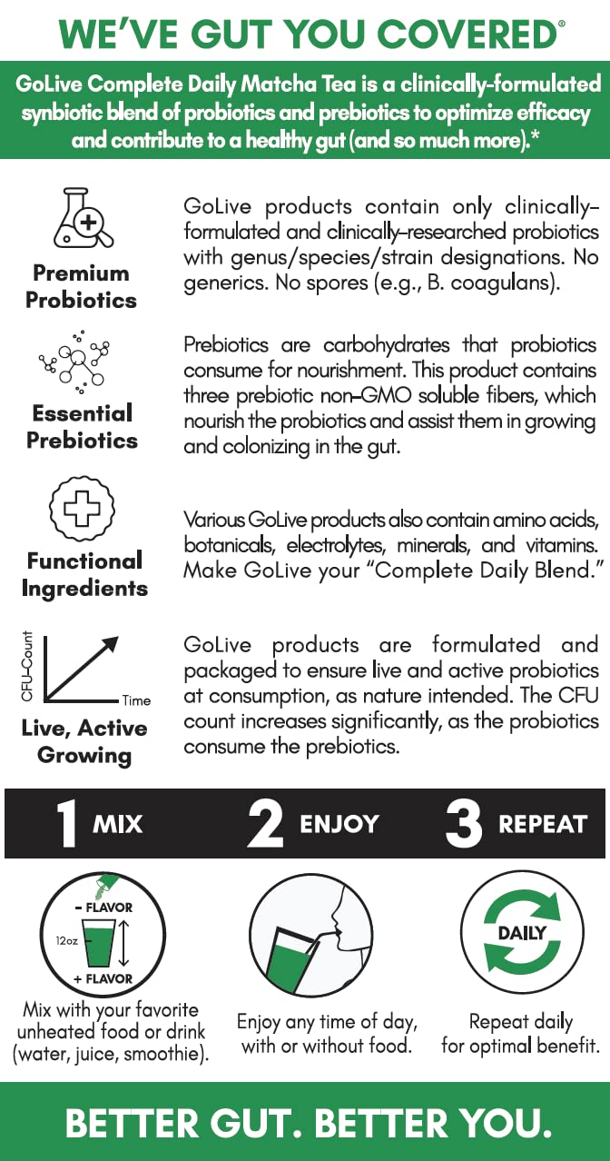 GOLIVE Matcha Ginger Prebiotic and Probiotic 0 28 OZ — view 4