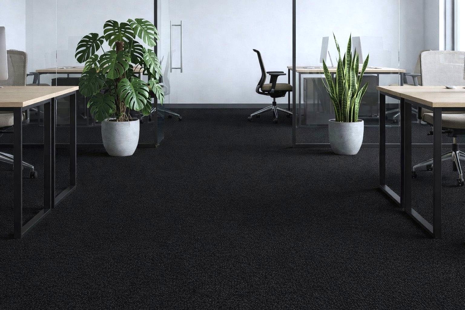 Moquette auto-adhésive 6 m² – Rouleau de moquette 120×500 cm, 5 mm d’épaisseur, inodore, pose rapide, revêtement de sol pour salon, bureau, chambre d’enfant (Noir - SXP-TWDT-005, 6m²)