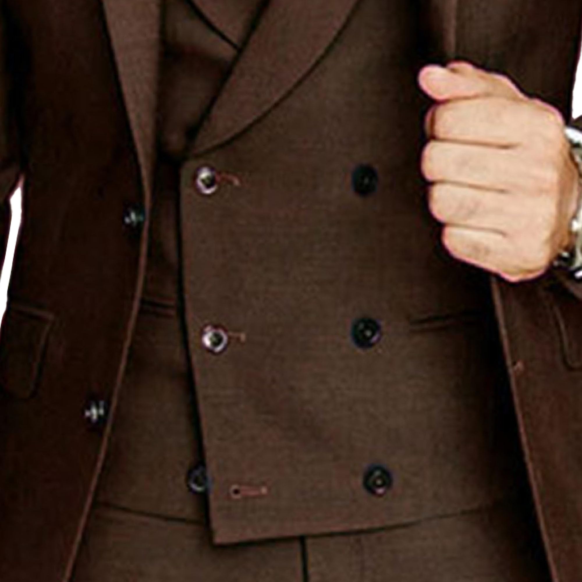 Herren Slim Fit 3 Stück Anzug Solid Color Double Breasted Business Anzug Formaler Anzug für Hochzeit Prom Dinner Party