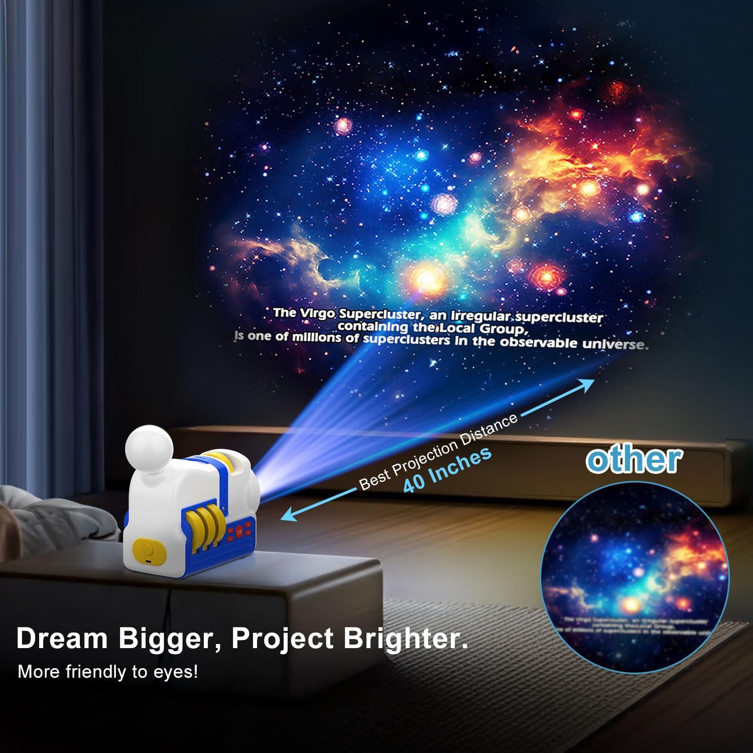 Kids Story Projector with 4 Science Cartridges, Bedtime Stories, Lullabies & Night Light, Storybook Player Machine, Educational Storytime Projector, Early Learning Toys Gift for Toddler Ages 3+