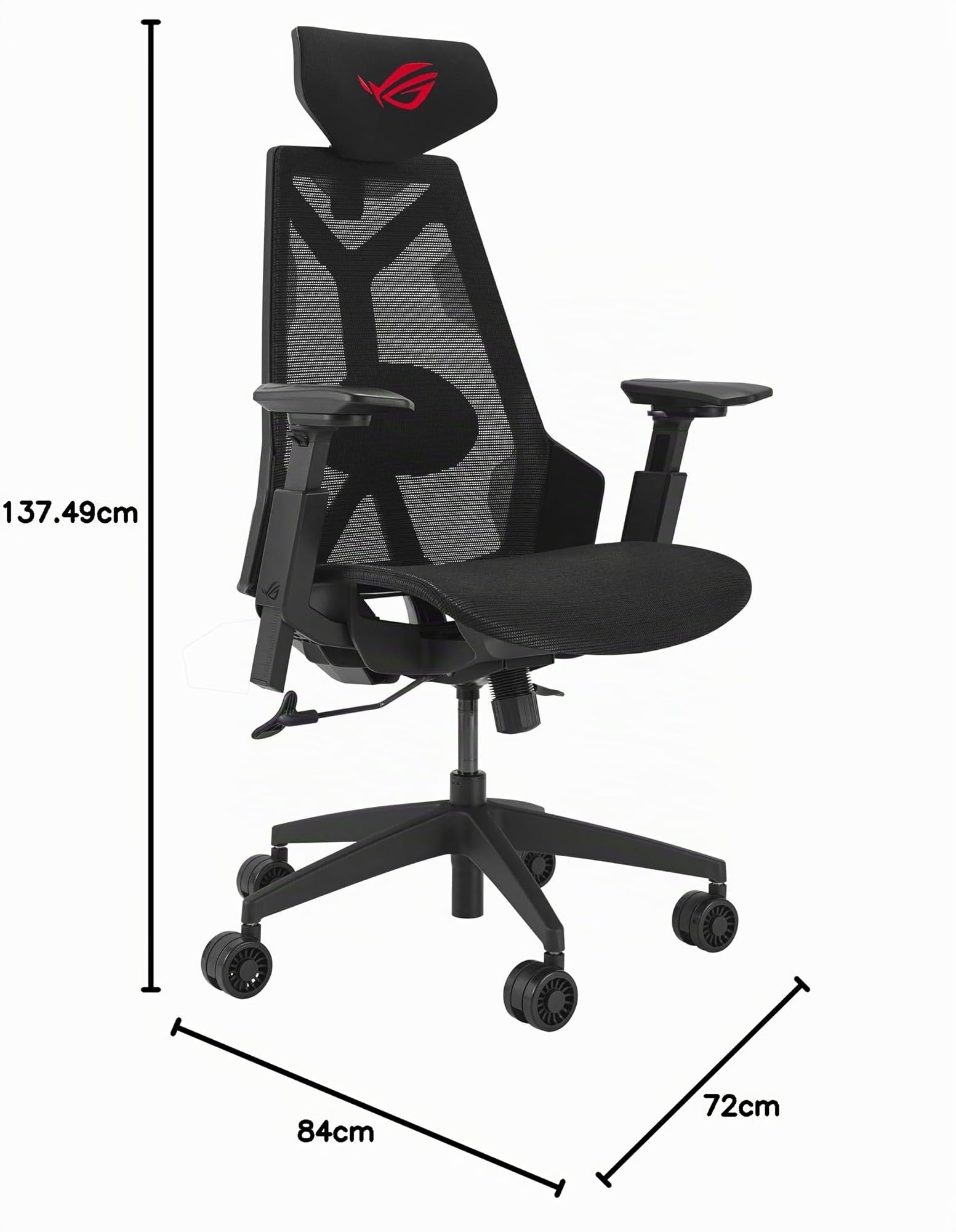 ASUS ROG Destrier Core - Silla Gaming ergonómica, reposacabezas 2D, Soporte Lumbar, reposabrazos 3D para Gaming móvil, Profundidad y Altura Ajustables, reclinación en 3 Posiciones - Negro