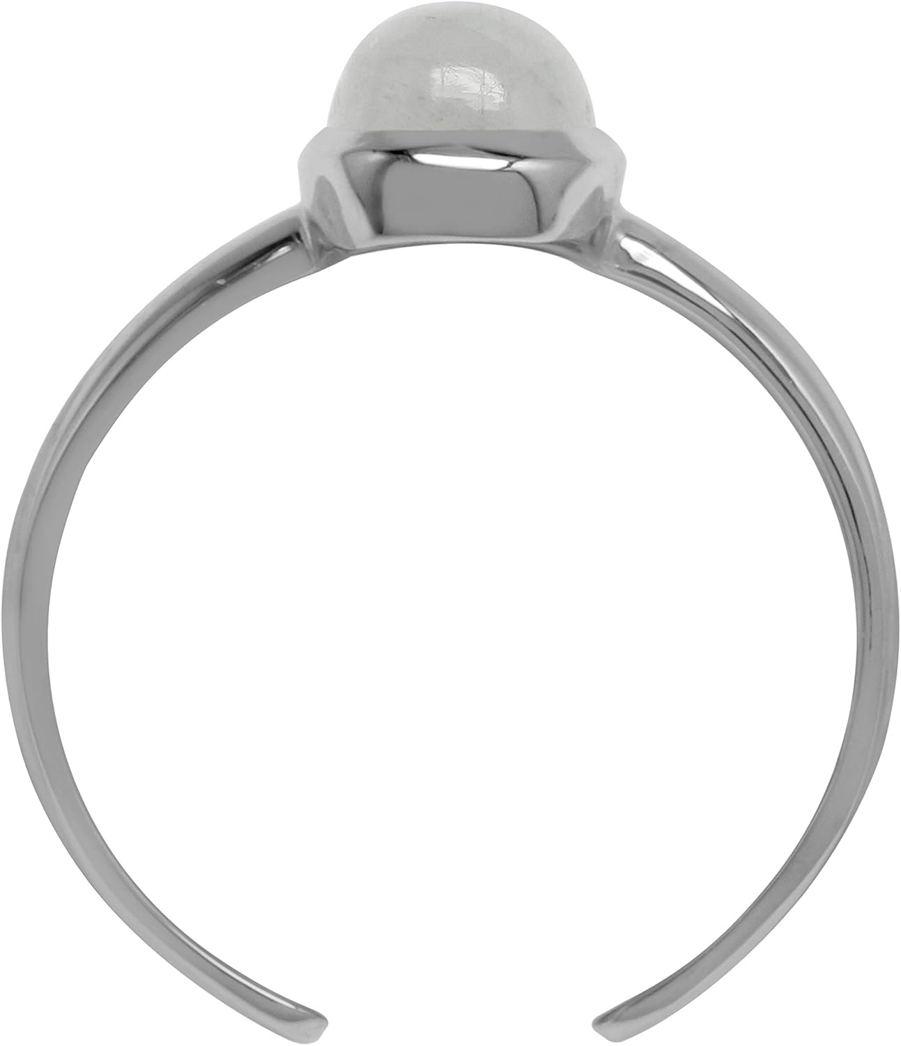 Silvershake 7X5mm Oval Shape Cabochon Stone White Gold Plated or Yellow Gold Plated 925 Sterling Silver Adjustable Toe or Knuckle Ring Jewelry for Women or Teens