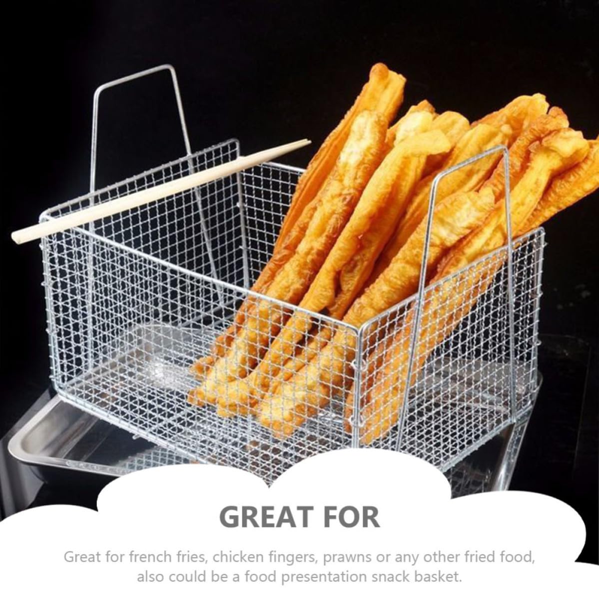 Acero Inoxidable Cesta para Freír, Colador de Alimentos