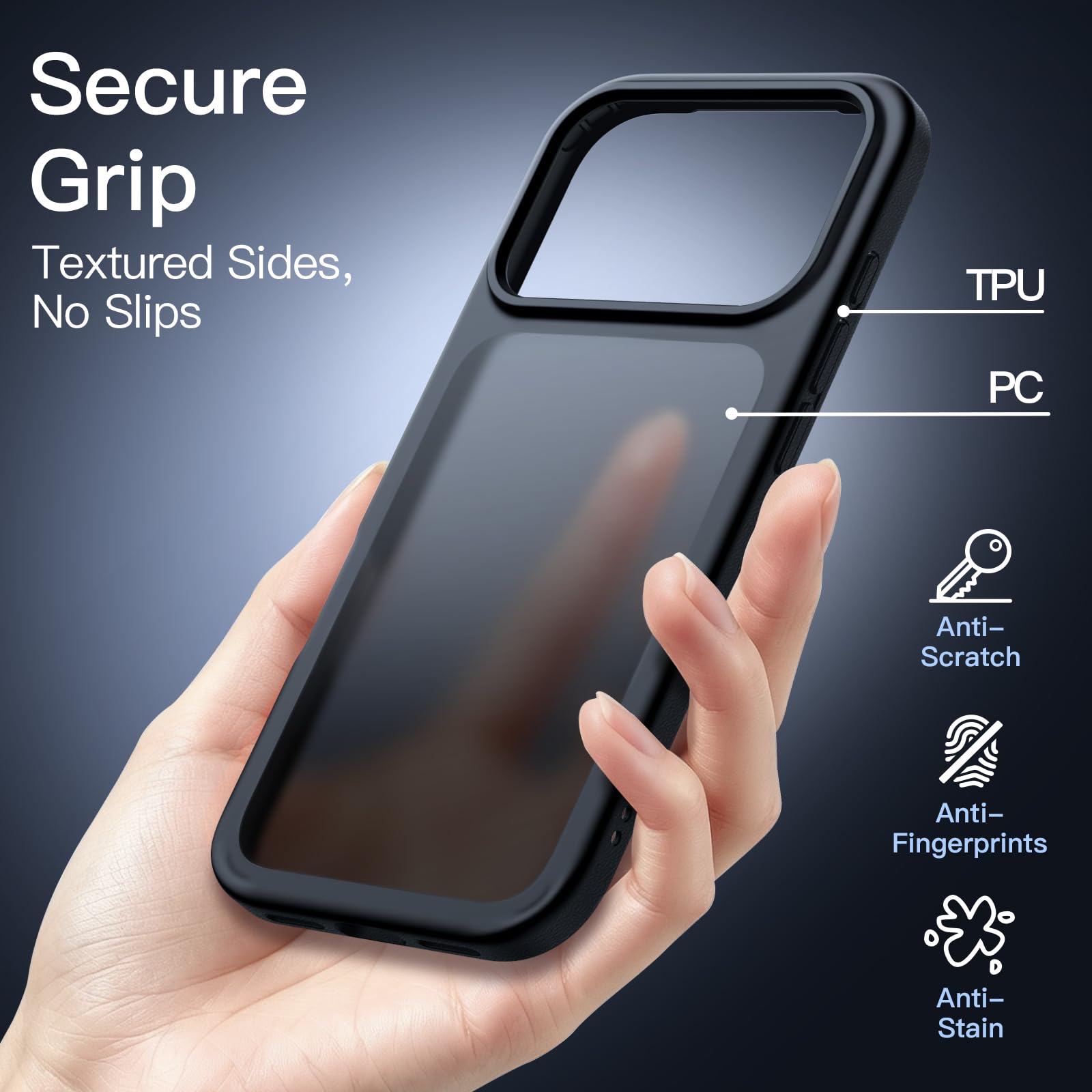 JETech Matte Case for iPhone 18 Pro Max, Black — Amazon image 4