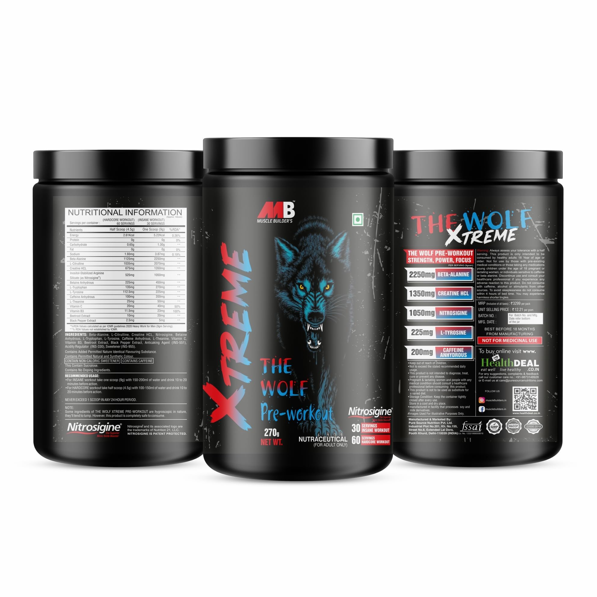 Muscle Builder Advanced Pre-Workout Powder, Increases Blood Flow, Boosts Strength and Explosive Energy, Improves Exercise Performance | Massive Pump | Laser Focus with Nitrosigine - Nitric Oxide Booster & Powerful Preworkout Energy Powder [60 Servings, Strawberry Kiwi] — Amazon image 9