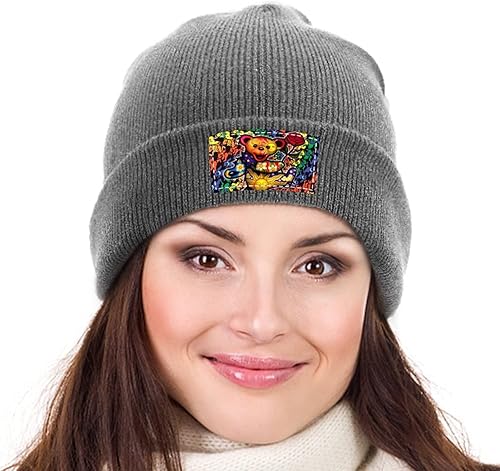 Miniatura 4 de Gorro de invierno de punto, gorro térmico grueso polar con calavera de nieve para hombres y mujeres, a la moda, único, bailarín, osos, rosa,