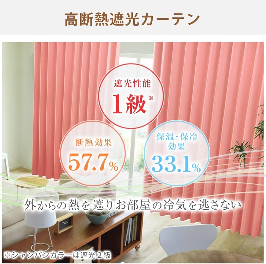 Amazon｜カーテンくれない 日本製 防炎 ラベル付 「K-wave-D-plain
