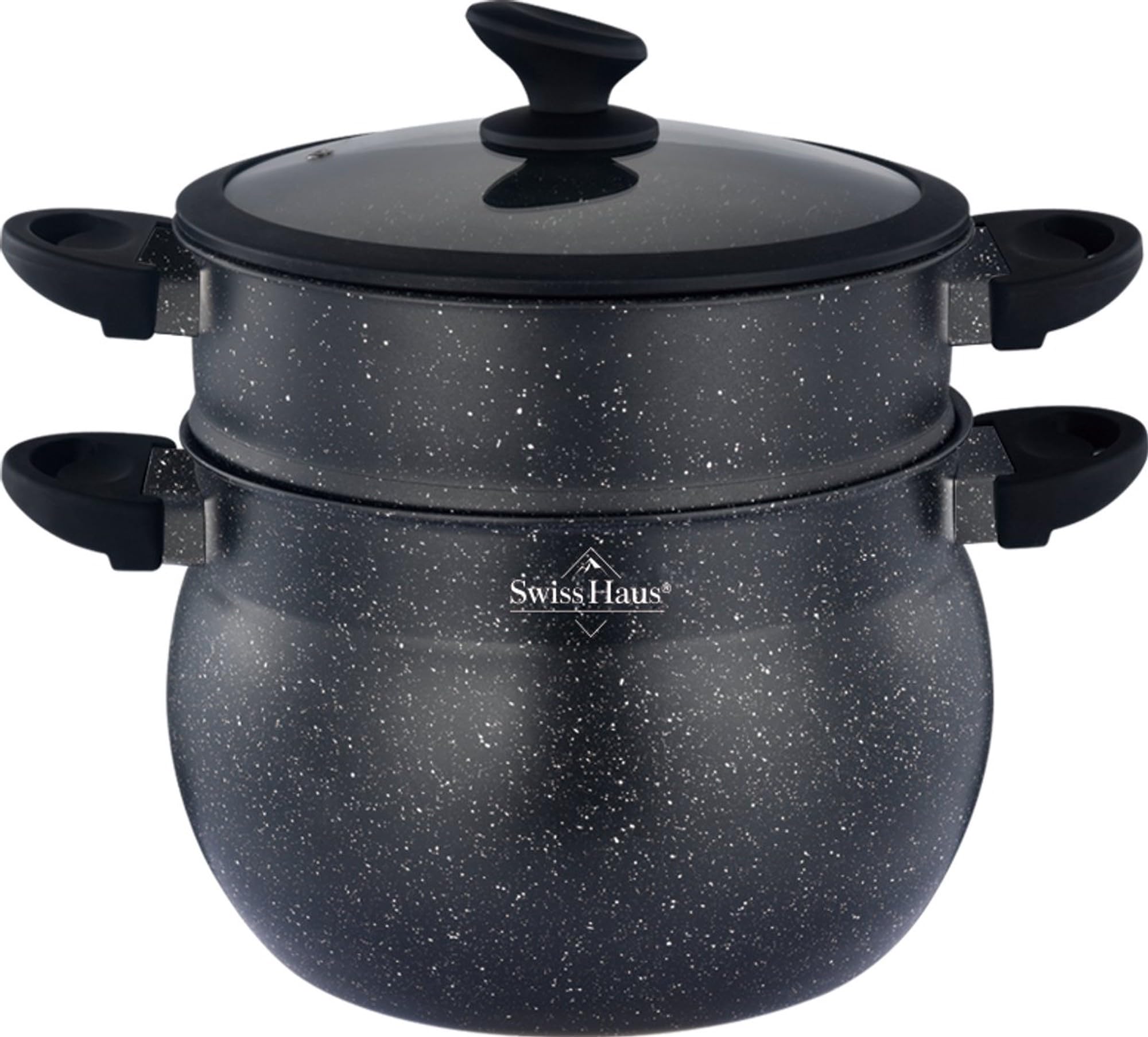 Olla para cuscús Colección Lausanne SH-CCP24M - Apta para todo tipo de cocinas- Revestimiento cerámico antiadherente Sapphire™ - Ø24 cm 9 L - Tapa de silicona, cuerpo cónico