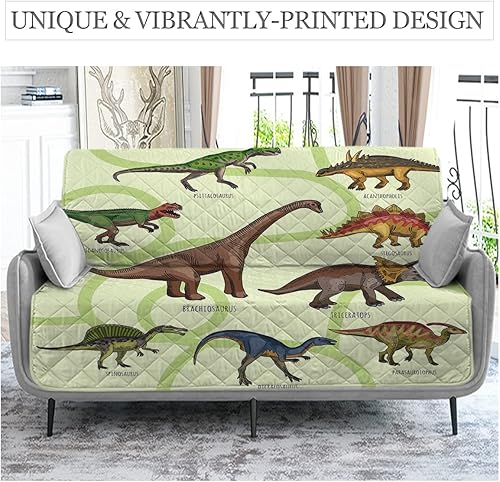 Miniatura 3 de Sleepwish Funda acolchada de dinosaurio para silla de sofá, fundas de sofá ajustadas, fundas reclinables para dormitorio de niños, protector de