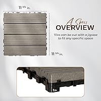 Vista 4 de IDZO Wood Plastic Composite Deck Tiles Set of 10, Sustainable FSC Composite Decking Resist Rust, Water, Weather, Easy to DIY & Maintain, Ideal for