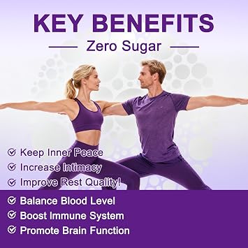 Ashwagandha Gummies & Vitamin D3 Gummies Organic Aswangdha Supplement for Improve Sleep, Stress Relief & Mood Calm (Grape Berry,Non-GMO, Gluten-Free & Sugar Free)-2 Pack
