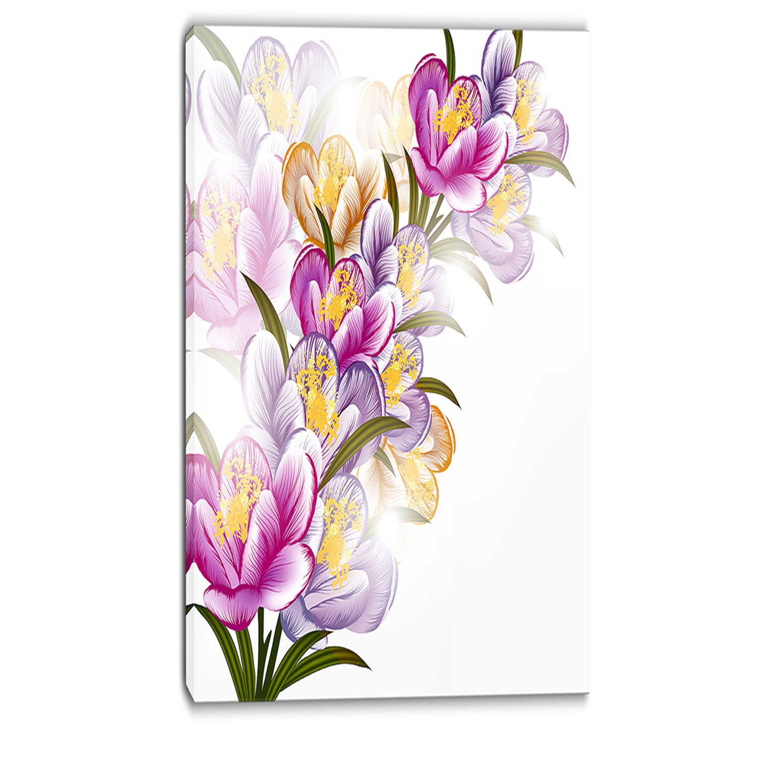 Amazon.com: Designart Vector Purple Flowers-Floral Canvas Art