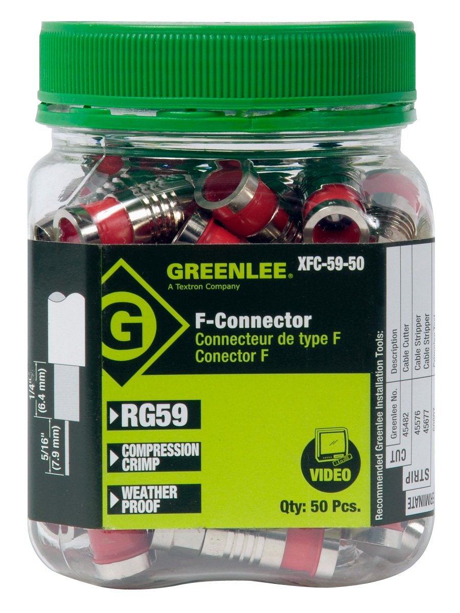 Stecker XFC pour câble RG6 en lot de 50 pièces couleur rouge