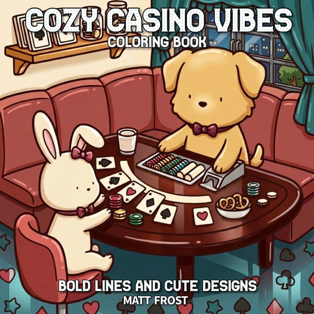 COZY CASINO VIBES COLORING BOOK: BOLD LINES AND CUTE DESIGNS