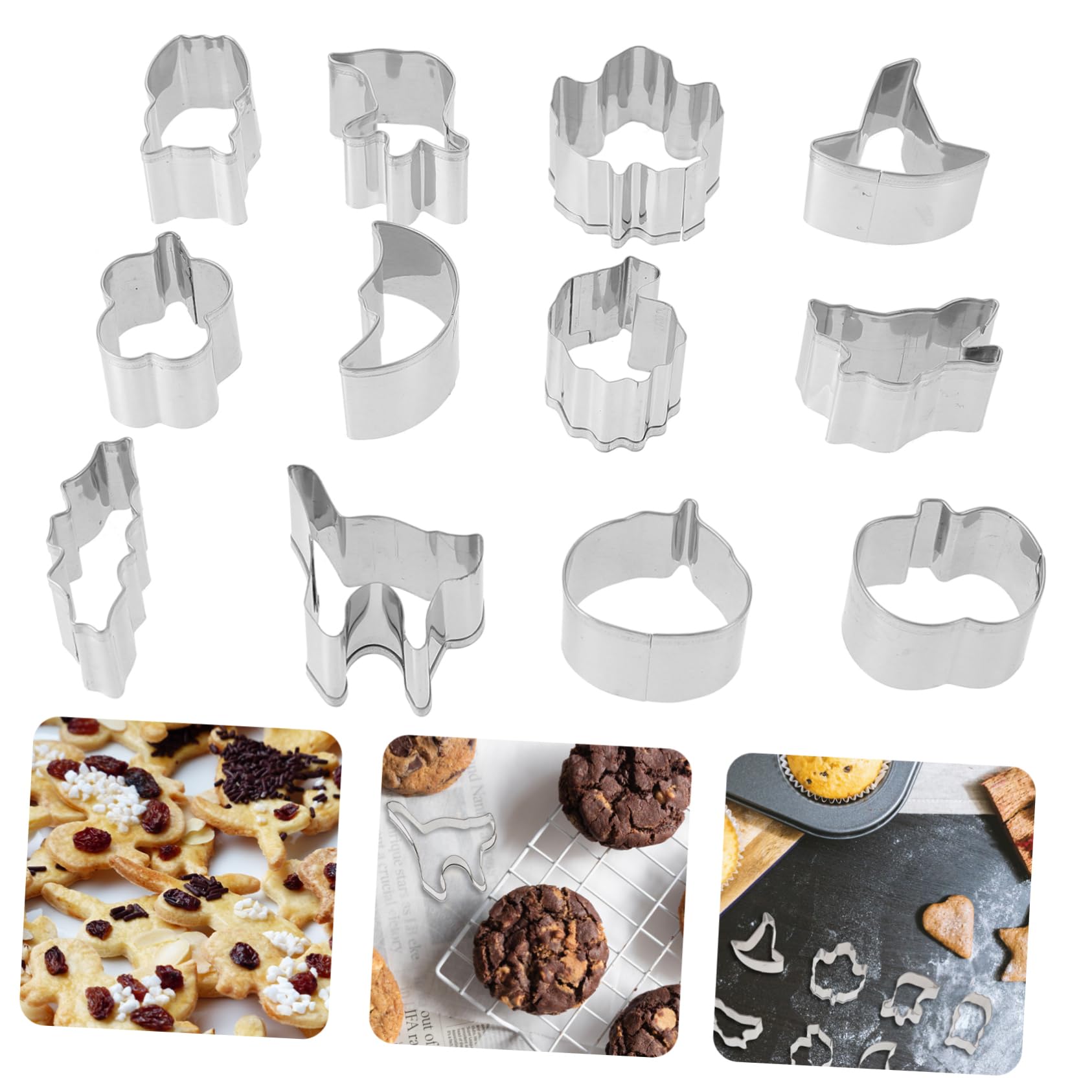 Cabilock Cortadores De Galletas De Halloween Inoxidable De Mini Moldes Para Galletas De Calabaza Herramientas Convenientes Para Repostería Y Diy 12 Piezas X 5