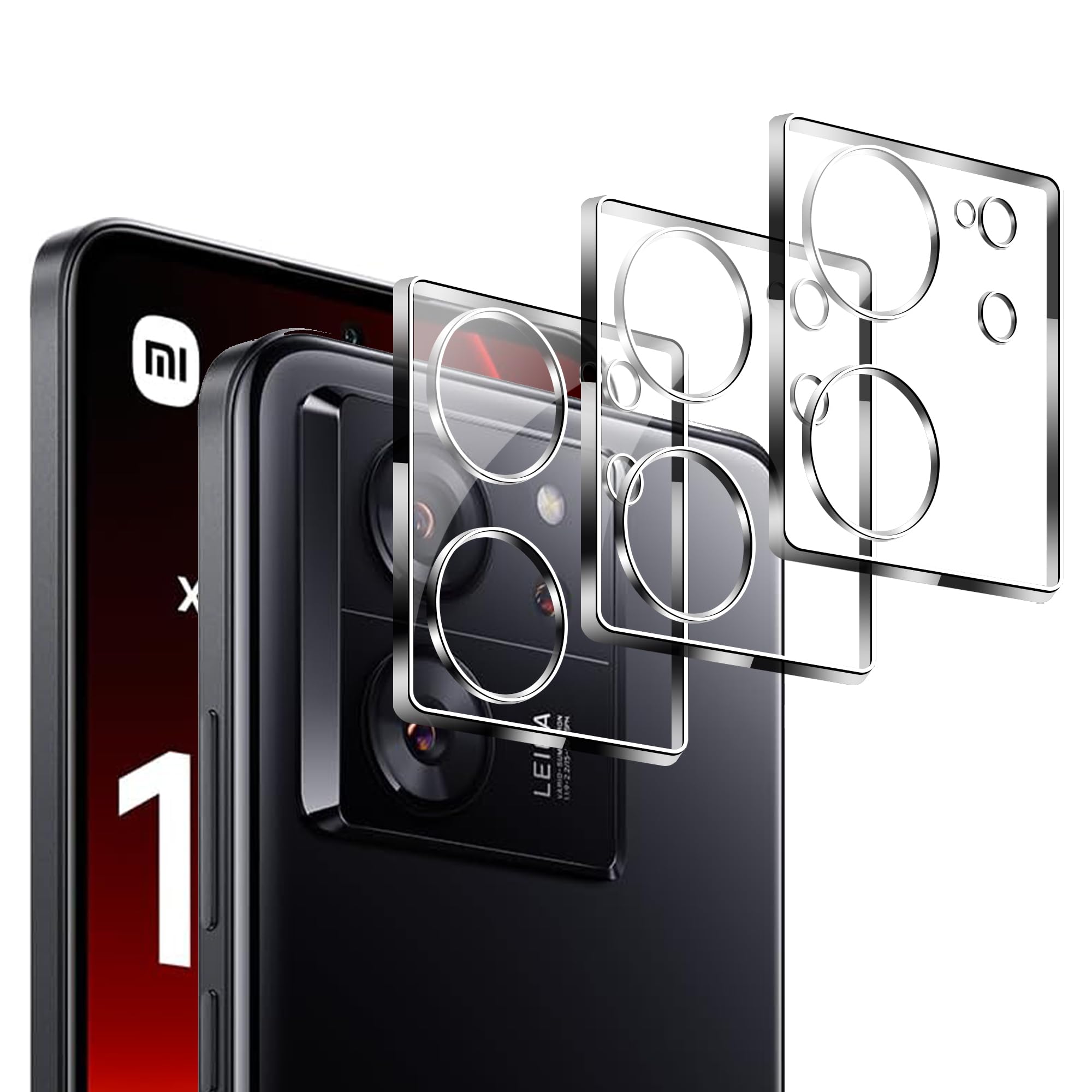 Lemxiee 3 Pezzi Fotocamera Pellicola Protettiva Vetro Temperato con Xiaomi 13T/13T Pro,HD Anti Graffio Ultra Resistente