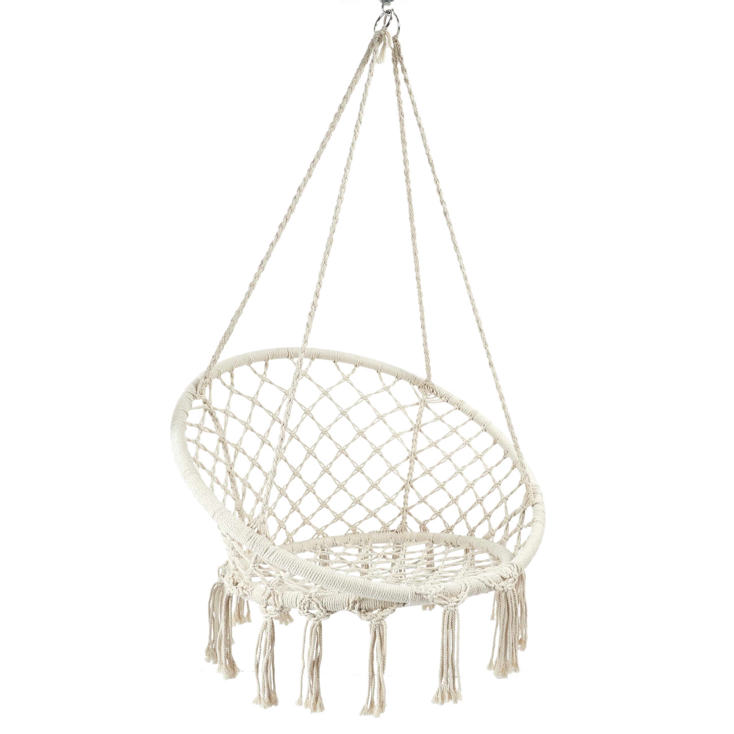 HOME DECO FACTORY, HDO7314, Balancelle Macramé Terre Inconnue 120X80 cm M6, Collection Natural Crush, Mobilier, Mobilier d'Extérieur, Assise d'Extérieur, Beige