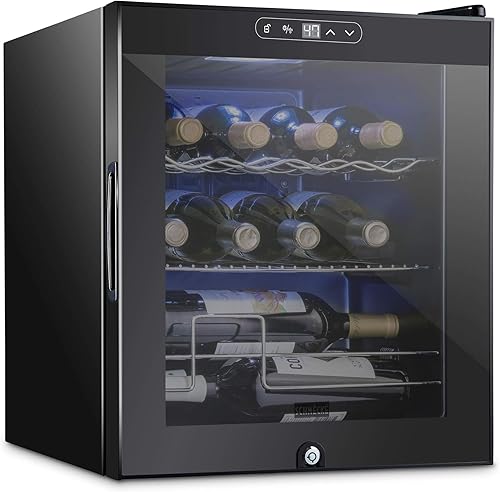 Miniatura 15 de SCHMÉCKÉ Refrigerador de Vino de Doble Zona para 33 Botellas con Cerradura – Gran Bodega de Vino Independiente Para Vino Tinto, Blanco, Champán