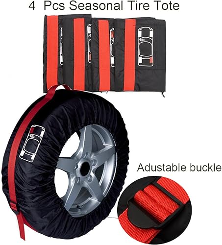 Miniatura 4 de FLR - Cubierta de neumático de repuesto plegable de 31 pulgadas de diámetro, con 4 fundas de protección de fieltro de rueda, bolsas de