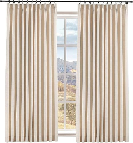 Macochico Cortinas opacas plisadas de lino texturizado con forro opaco y aislamiento térmico para ventana de dormitorio, divisor de habitación, disponible en Yaxa Guatemala
