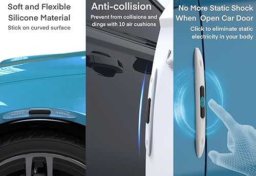 Miniatura 3 de 4 protectores de borde de puerta de automóvil, protector de silicona para automóvil, protector universal anticolisión, tiras protectoras de