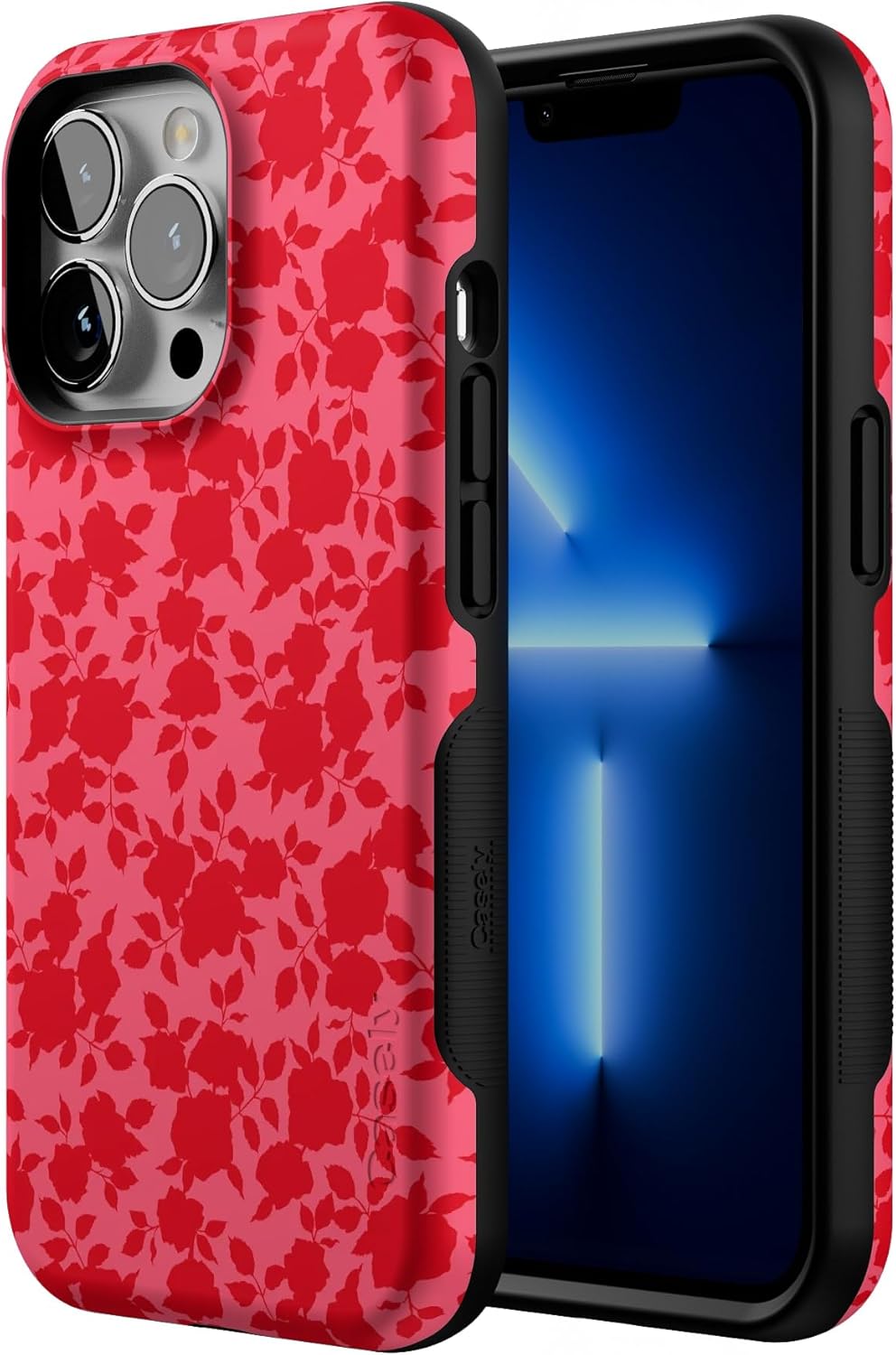 Casely iPhone 13 Pro Case | Rose Garden | Red Aesthetic | Bold Protective Design | Compatible with MagSafe