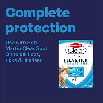 Bob Martin Clear | Spot On Wormer for Cats & Kittens | 100% Effective Tapeworm Treatment (2 Pipettes)
