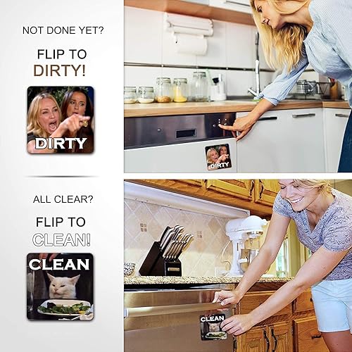 Miniatura 5 de Imán para lavavajillas, indicador de señal de limpieza sucia, imán de lavadora de doble cara para cocina, lavavajillas y refrigerador, con placa