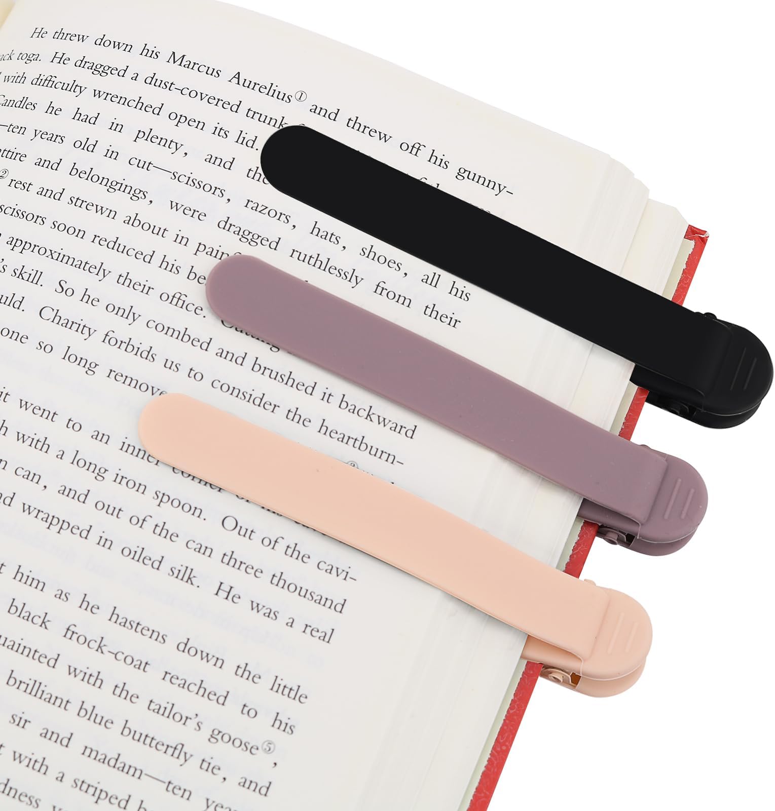 SMUK 3pcs Automatic Bookmark, Silicone Book Marks for Reading Women, Men, Kids, Book Lovers, Cute Unique Book Markers for Reading, Reading Accessories Gifts for Book Lovers