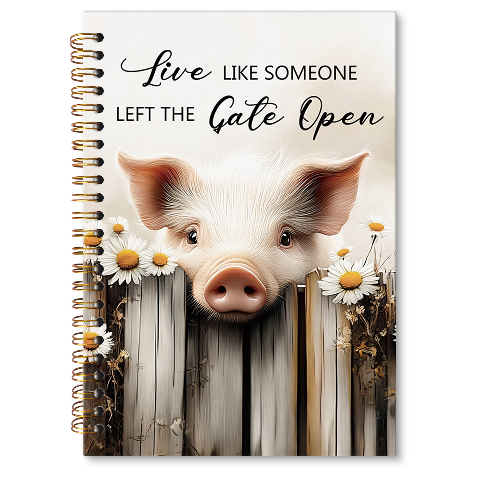 Regali A5 quaderno a spirale, Live Like Someone Left The Gate Open, copertina rigida, diario giornaliero a righe per scuola, lavoro, ufficio, composizione per gli amanti del quaderno 14,9 x