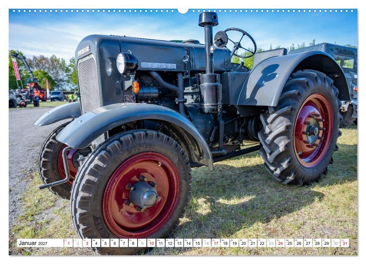 Alte Deutz Traktoren mit Charakter (hochwertiger Premium Wandkalender 2027 DIN A2 quer), Kunstdruck in Hochglanz: Die Schönheit, Kraft und der ... Aufnahmen alter Deutz-Traktoren gezeigt.