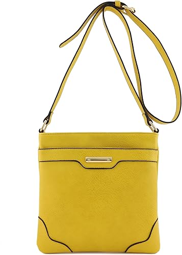 Miniatura 9 de Bolso bandolera clásico de tamaño mediano con placa dorada Black, Brown, Charcoal Grey, Coffee, Dark Tan, Dusty Blue, Dusty Pink, Fuchsia,