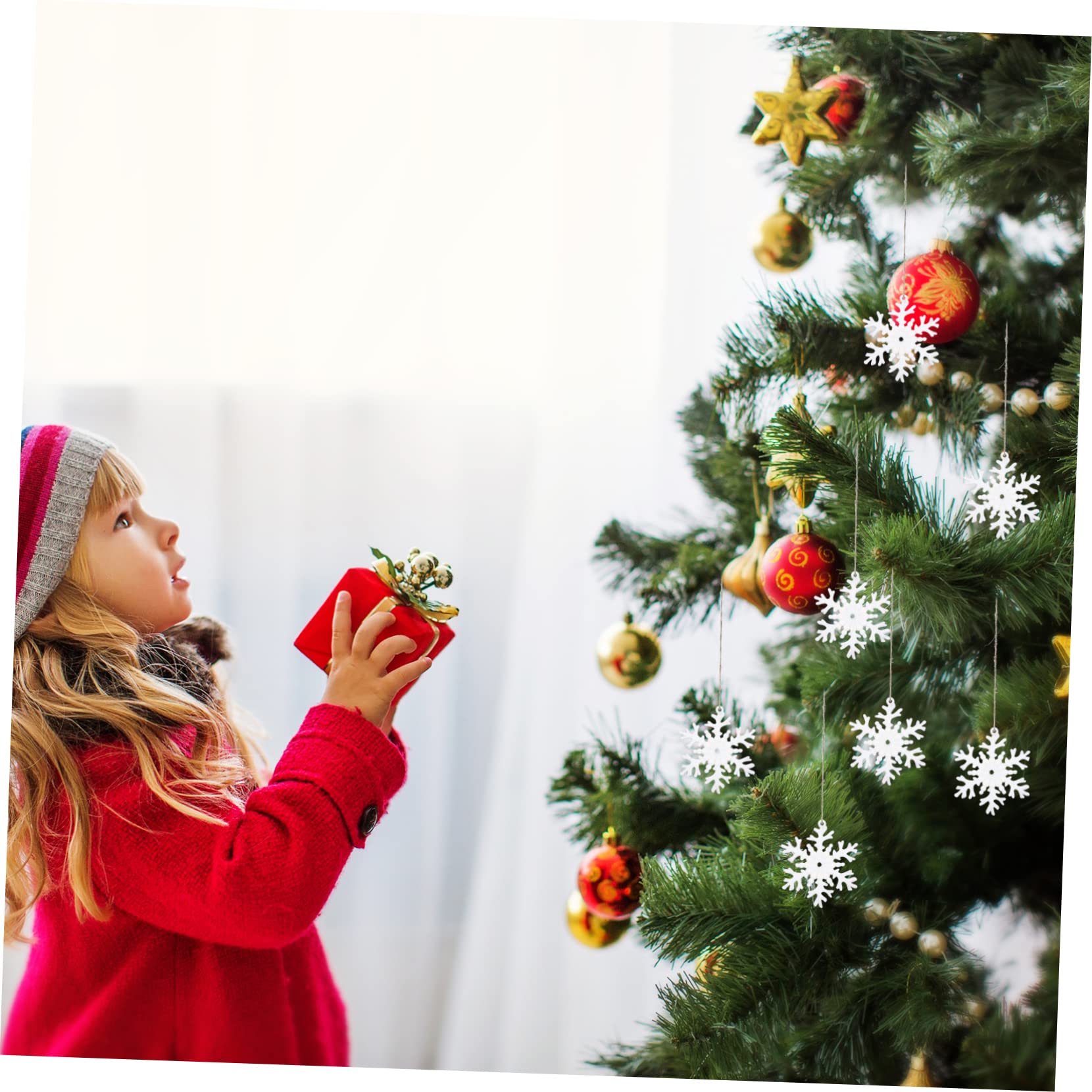 Cabilock 8 Sätze Weihnachtsschneeflocke-anhänger Weihnachts-hüpfburgen Ornamente Weihnachtsanhänger Zum Aufhängen Weihnachtslichter Weihnachtsbaumschmuck Weihnachten Plastik Stück * 8
