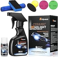 Brlipzrn Ceramic Headlight Restoration Kit - No Power Tools Needed, Fast Spray Cleaner for Clear Visibility & Safe Night Driving