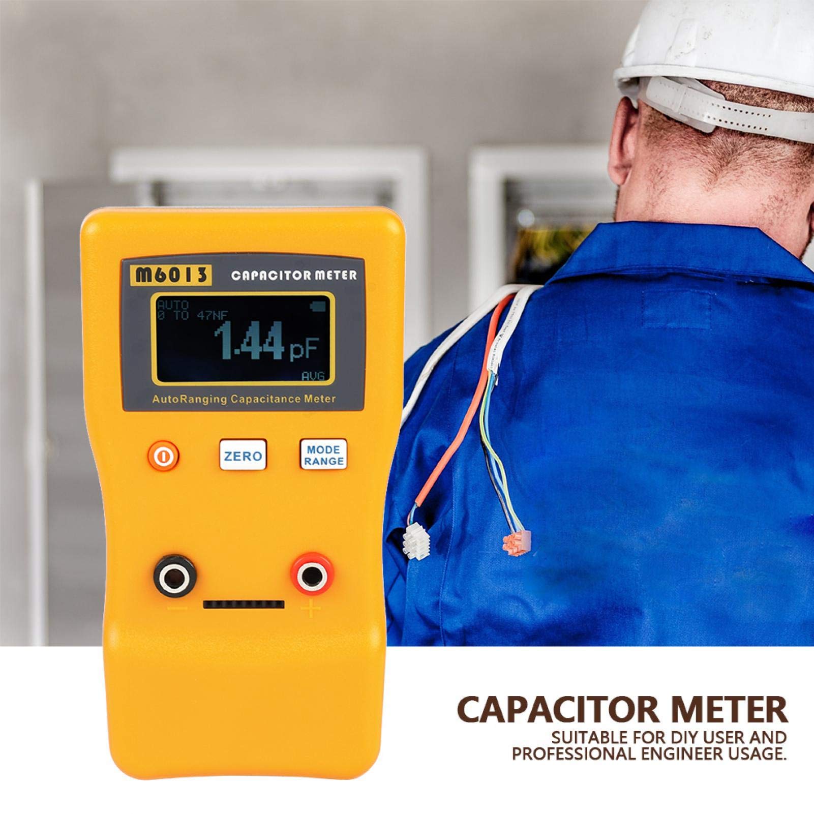 BuyWeek Misuratore di Capacità Misuratore del Condensatore, M6013 Digitale ad Alta Precisione LCD per Misurare la Resistenza di Capacit