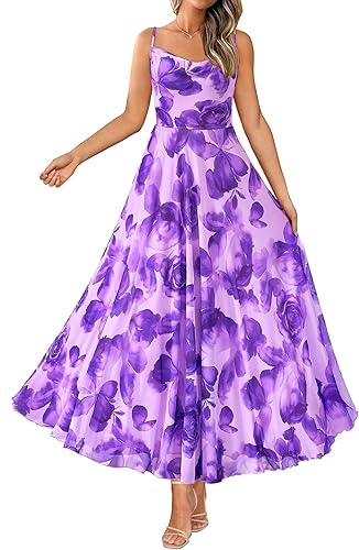 BTFBM Women Summer Floral Maxi Dresses Elegant Spaghetti Strap Dress Printed Party Dress Beach Long Dresses