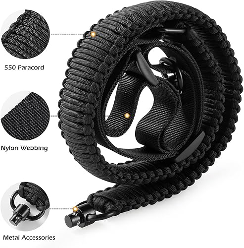 Miniatura 9 de VVAAGG Two-Point Sling with QD Swivels, Durable Anti-Slip 2 Point QD Sling with Adjustable Length Strap