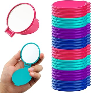 Yalikop 36 Pcs Compact Mirror Bulk Portable Round Makeup Mirror Mini Foldable for Purse Women Travel Daily Use Mother‘s Day Gifts (Pink,Purple,Green,Blue)
