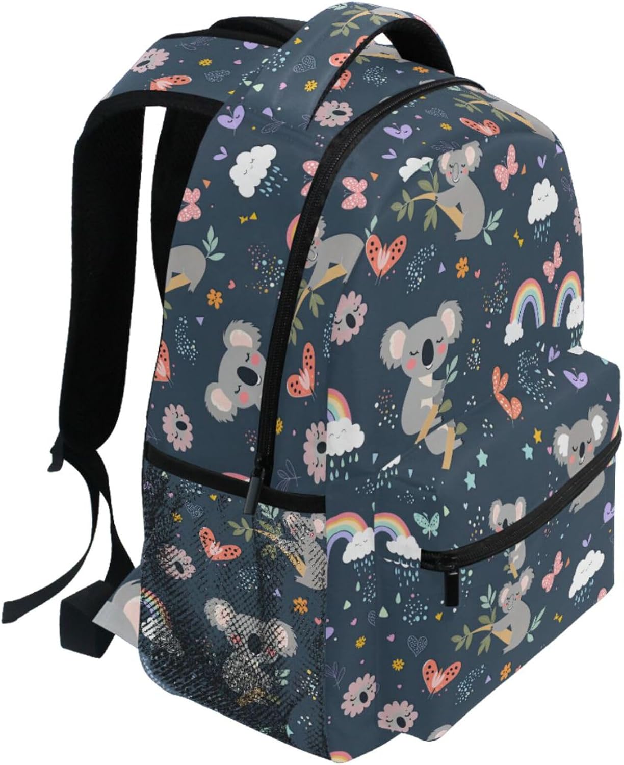 Pfrewn Cute Koala Backpacks for Girls Animals Floral Rainbow School Backpack Bookbags for Kids Students