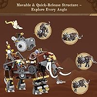 Vista 3 de Steampunk Steamphant Lighting Building Bricks Set - Mammoth Model Playset Collection Display kit with Minifigures 1055 Pcs for Adults & Teens &