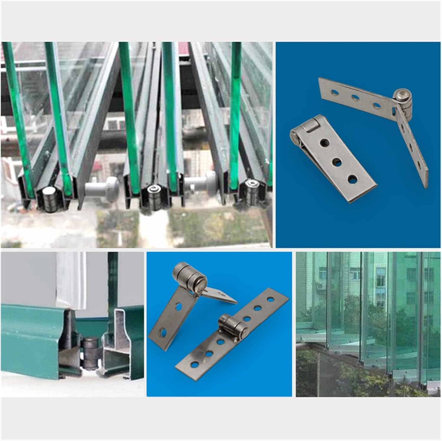 Hinges 1PC Stainless Steel Nothing Frame Hinge Fold Nothing Frame Balcony Window Hinge Hinge Nothing Frame Doors and Parts Resist Crack (Color : 4 Holes Rivet)