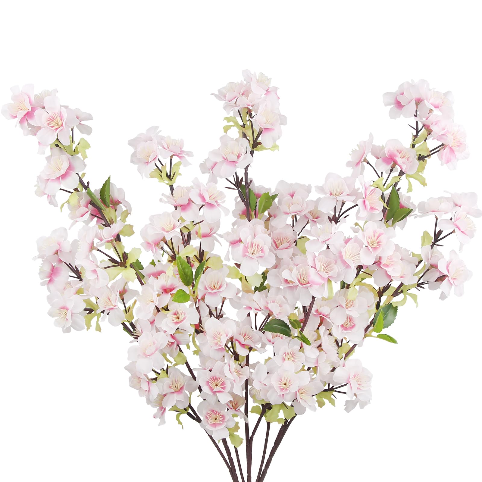 FAICOIA 3 Pcs Cherry Blossom Branches for Vase Long Stems Artificial Flowers Spring Summer Decor Light Pink Faux Silk Cherry Blossom Branches for Home