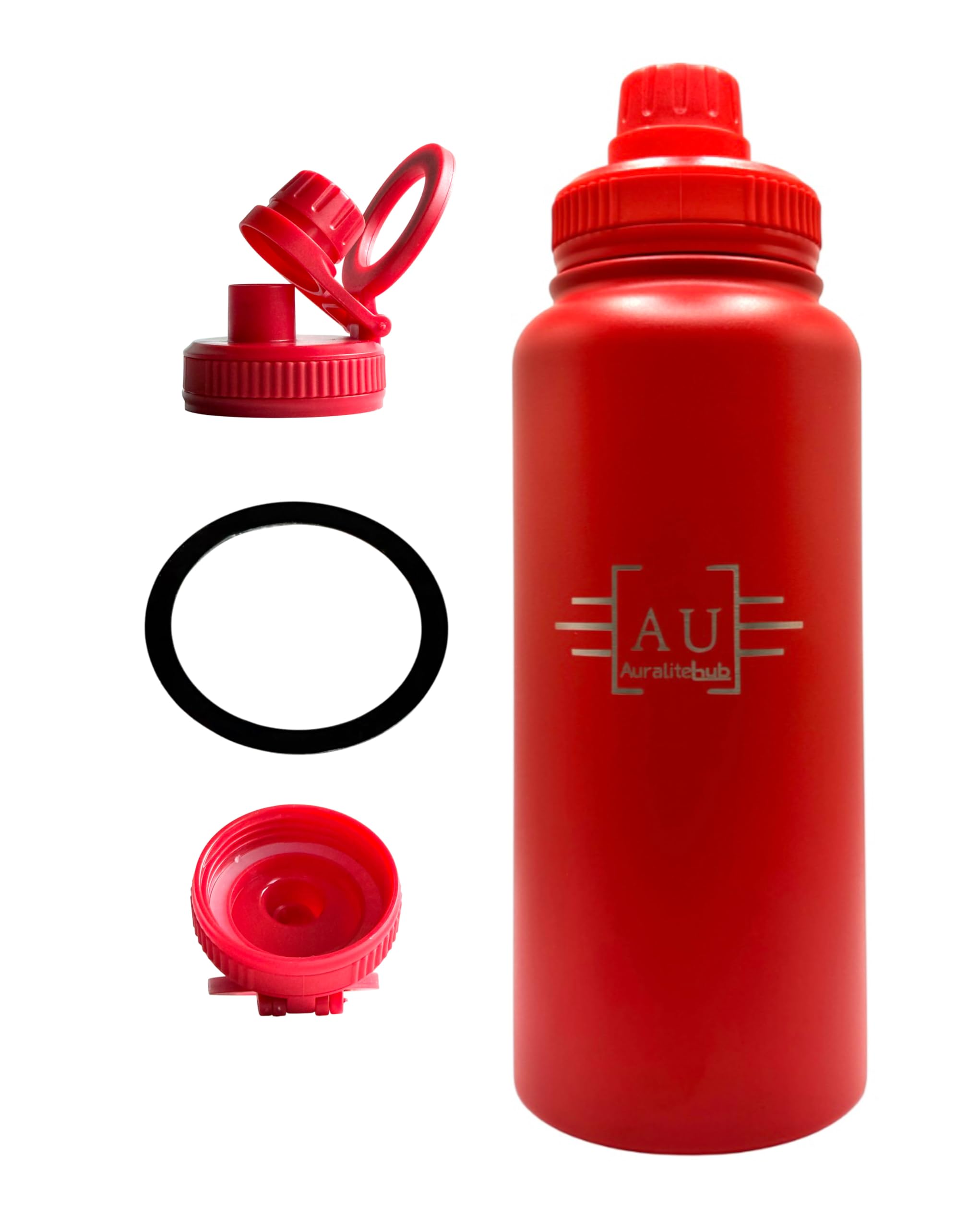 AuraLiteHub Insulated Stainless Steel Water Bottle - 25oz & 32oz, Keeps Drinks Cold 24h / Hot 12h, Leakproof