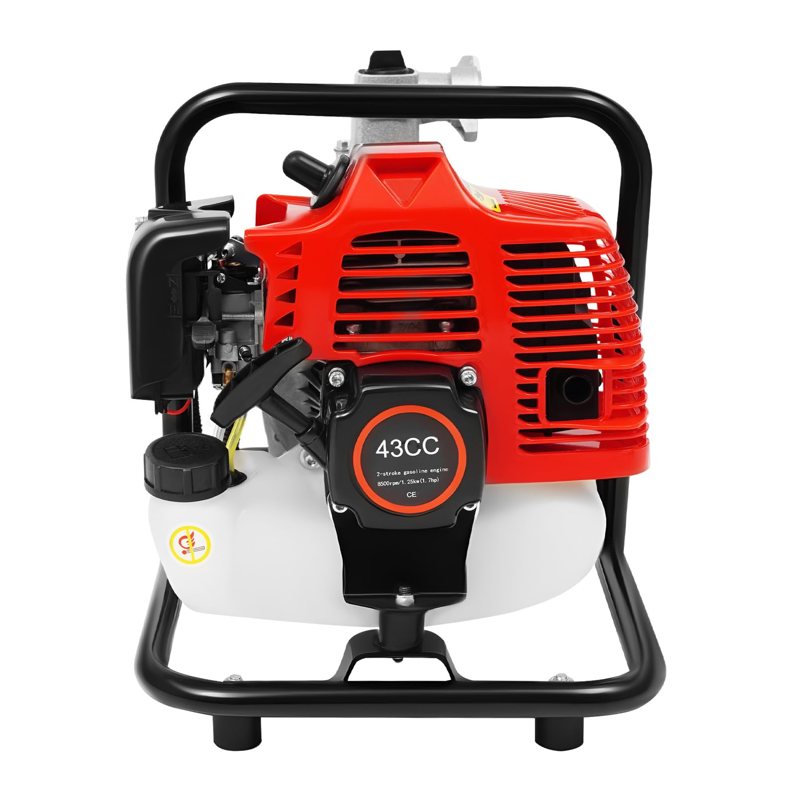 Benzynowa pompa wodna 43 CC 2-suwowa, pompa ogrodowa, benzynowa pompa do stawu, silnik benzynowy 1250 W, wysokociśnieniowa pompa do nawadniania ogrodu, drenażu