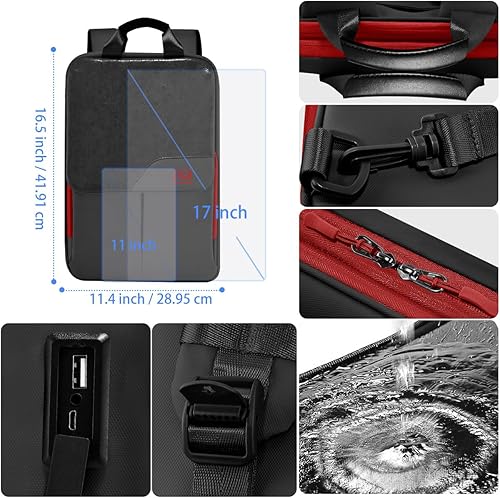 Miniatura 5 de ZINZ Mochila delgada y expandible para laptop de 15.6, 16, 17 pulgadas, mochila de viaje de negocios, resistente al agua, para hombres y mujeres,
